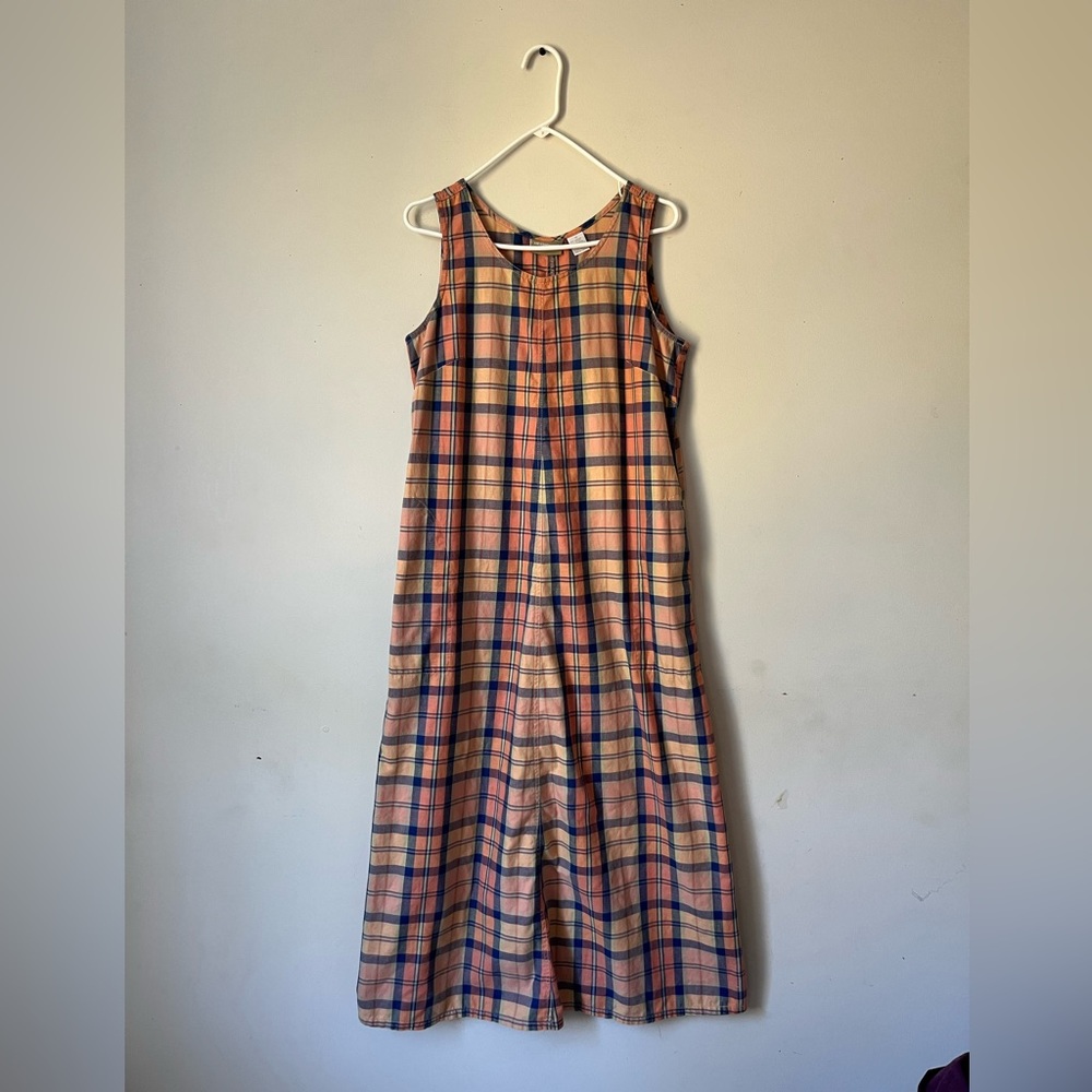 *SOLD* Liz Claiborne palid sleeveless maxi dress 100% Cotton orange and blue
